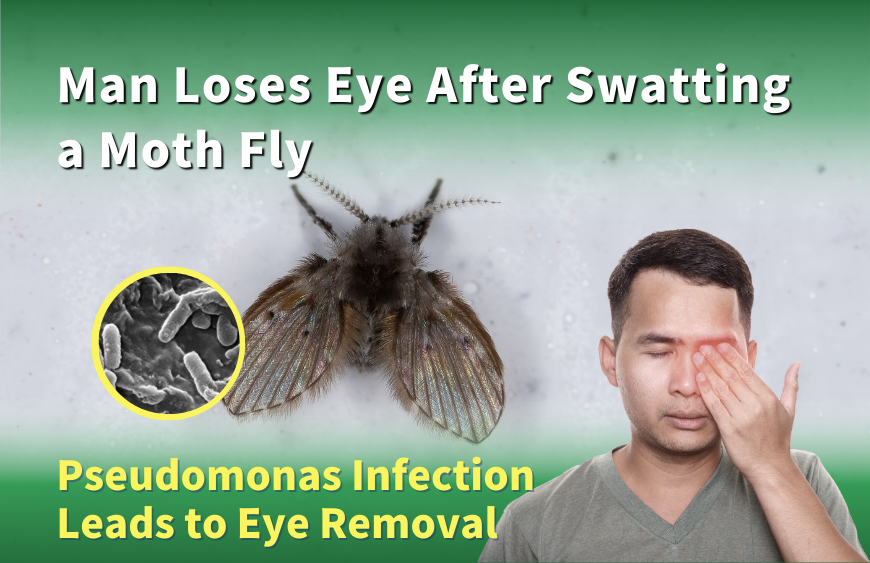 Man Loses Eye After Swatting a Moth Fly - Pseudomonas Infection Leads to Eye Removal｜Moth Fly Prevention Guide 